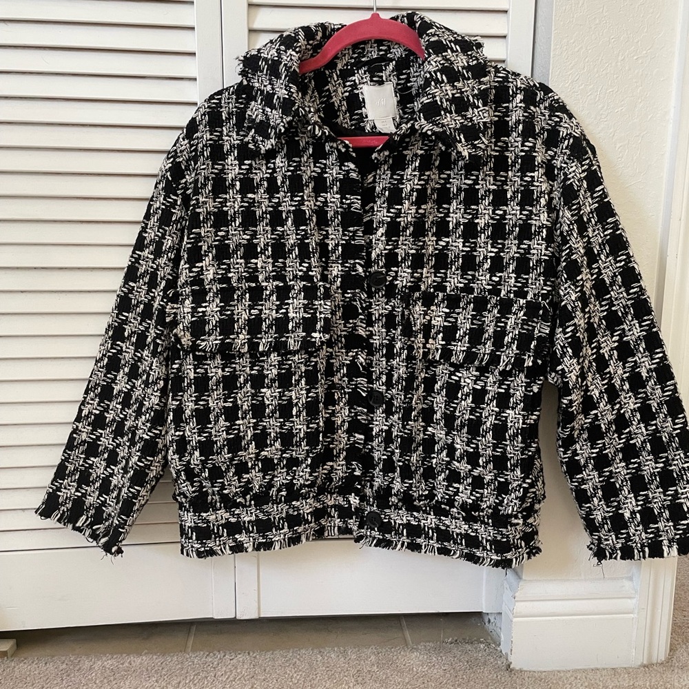 H&M Black and white Tweed Jacket / Shacket